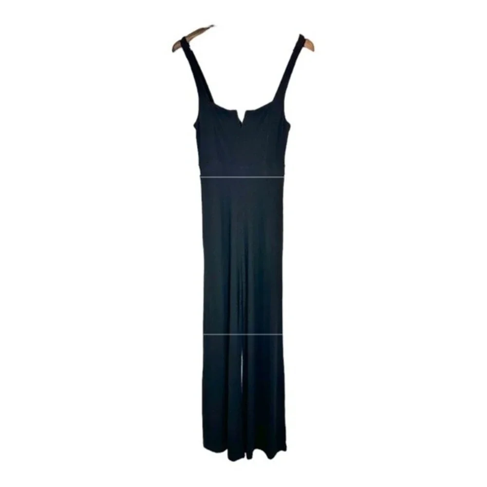 Revolve L*Space Womens Black Ribbed Jumpsuit Sleeveless wide Leg Sz Medium - Picture 3 of 13
